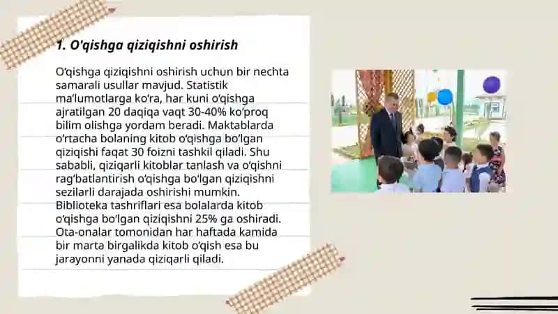 O'qishga qiziqishni oshirish 3