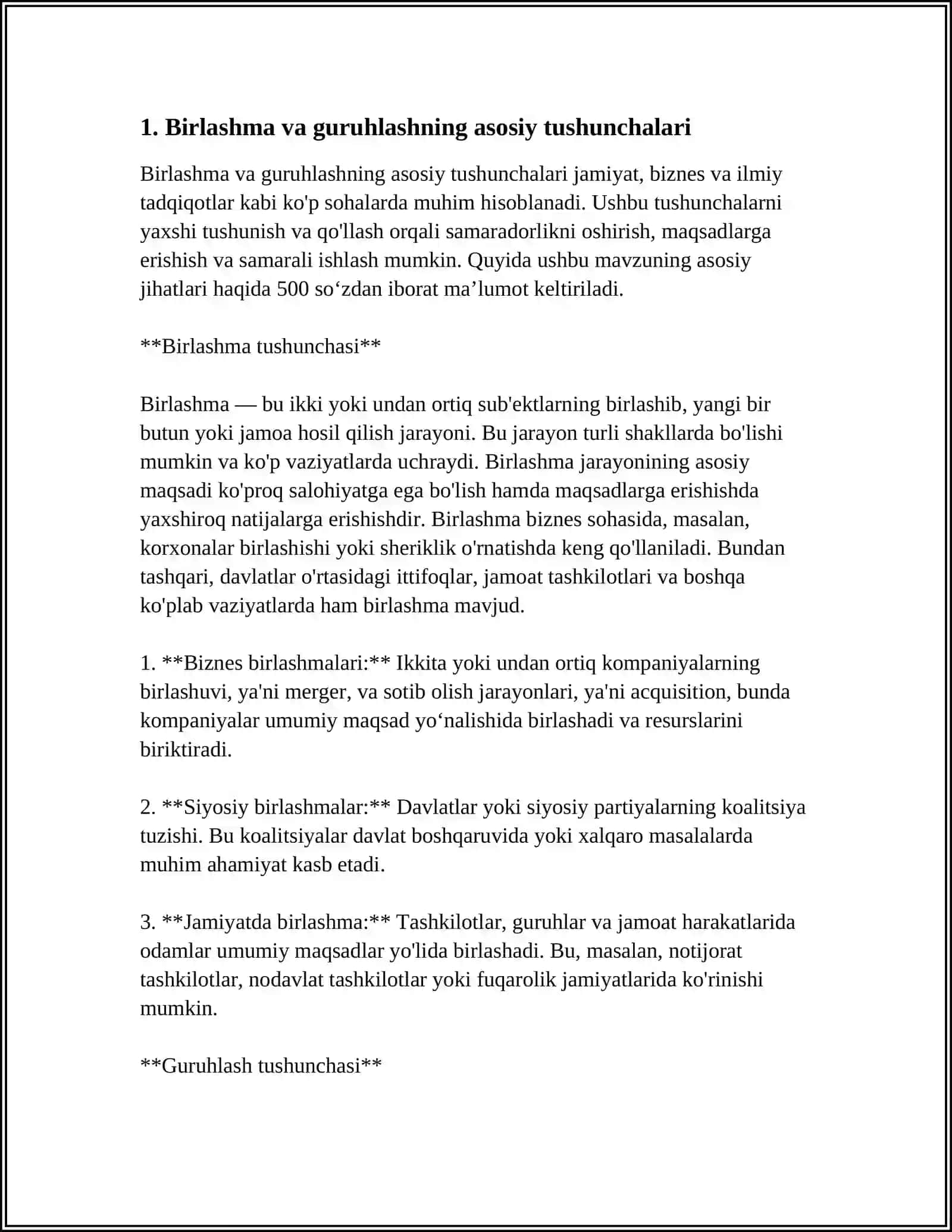 BIRLASHTIRISH VA GURUHLASH MAVZUSI 3
