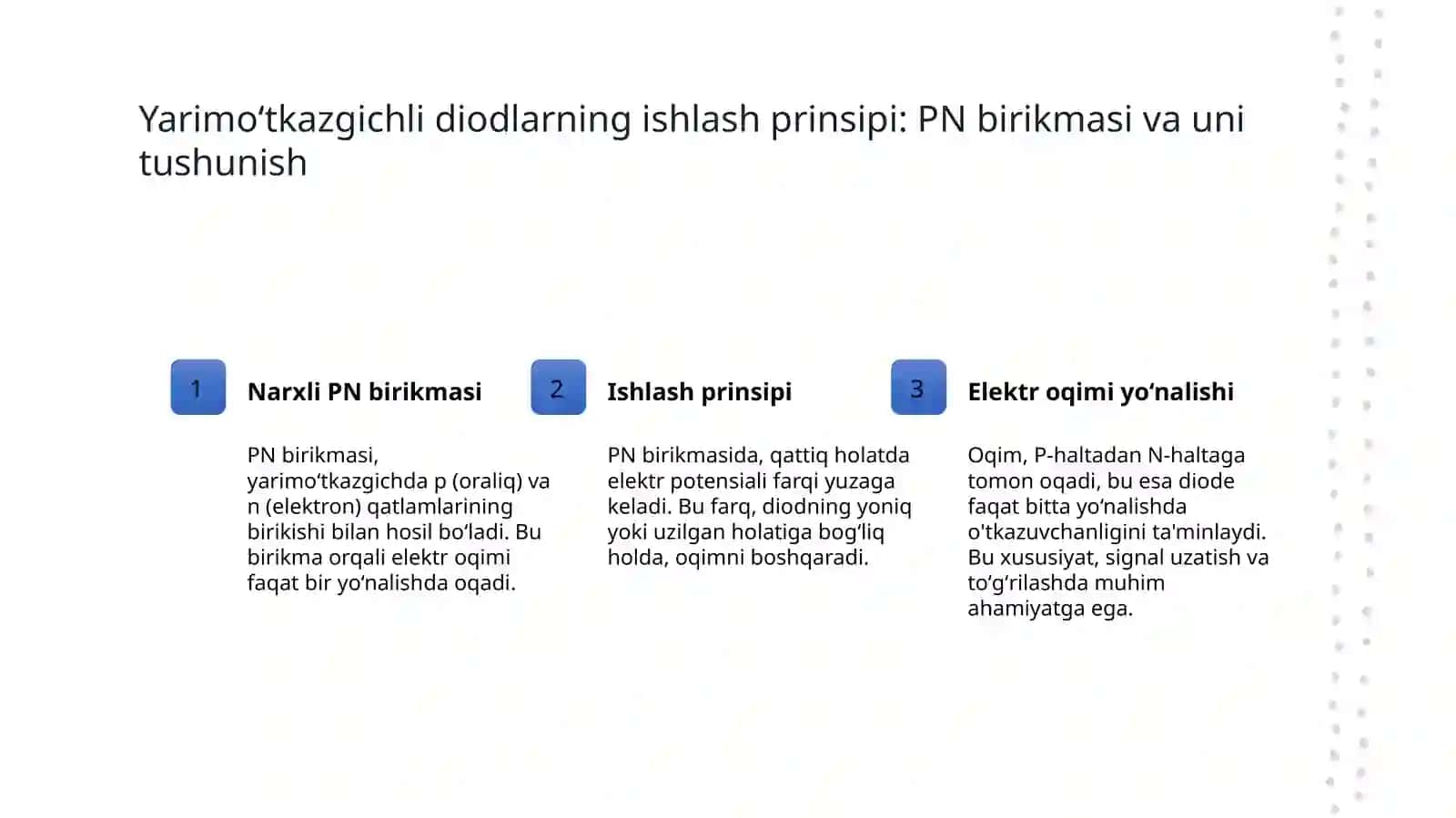 Yarimoʻtkazgichli diodlar.Abdukarimov 3