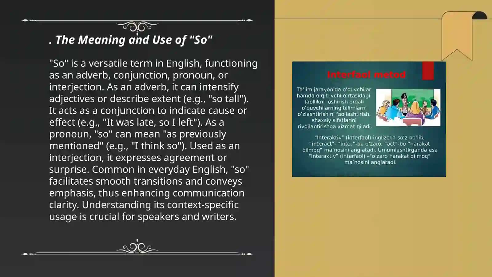 The Meaning and Use of "So" 3