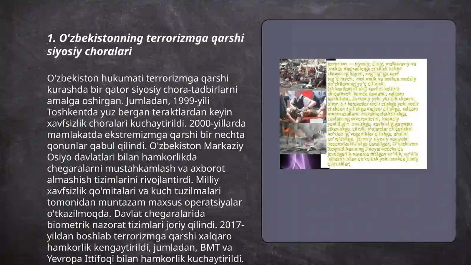 O'ZBEKISTONNING TERRORIZMGA QARSHI KURASHISH TAJRIBASI 3