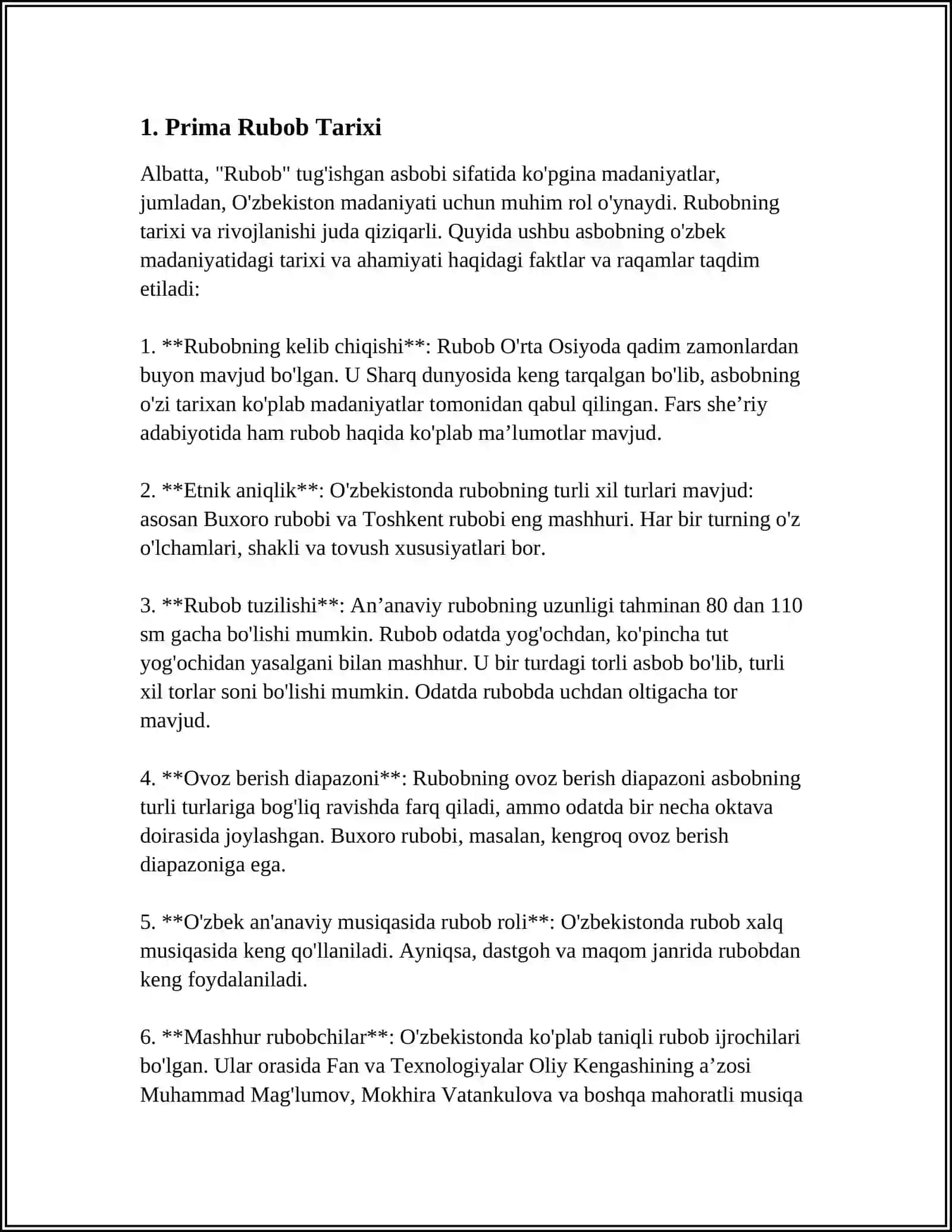 PRIMA RUBOB TARIXI 3