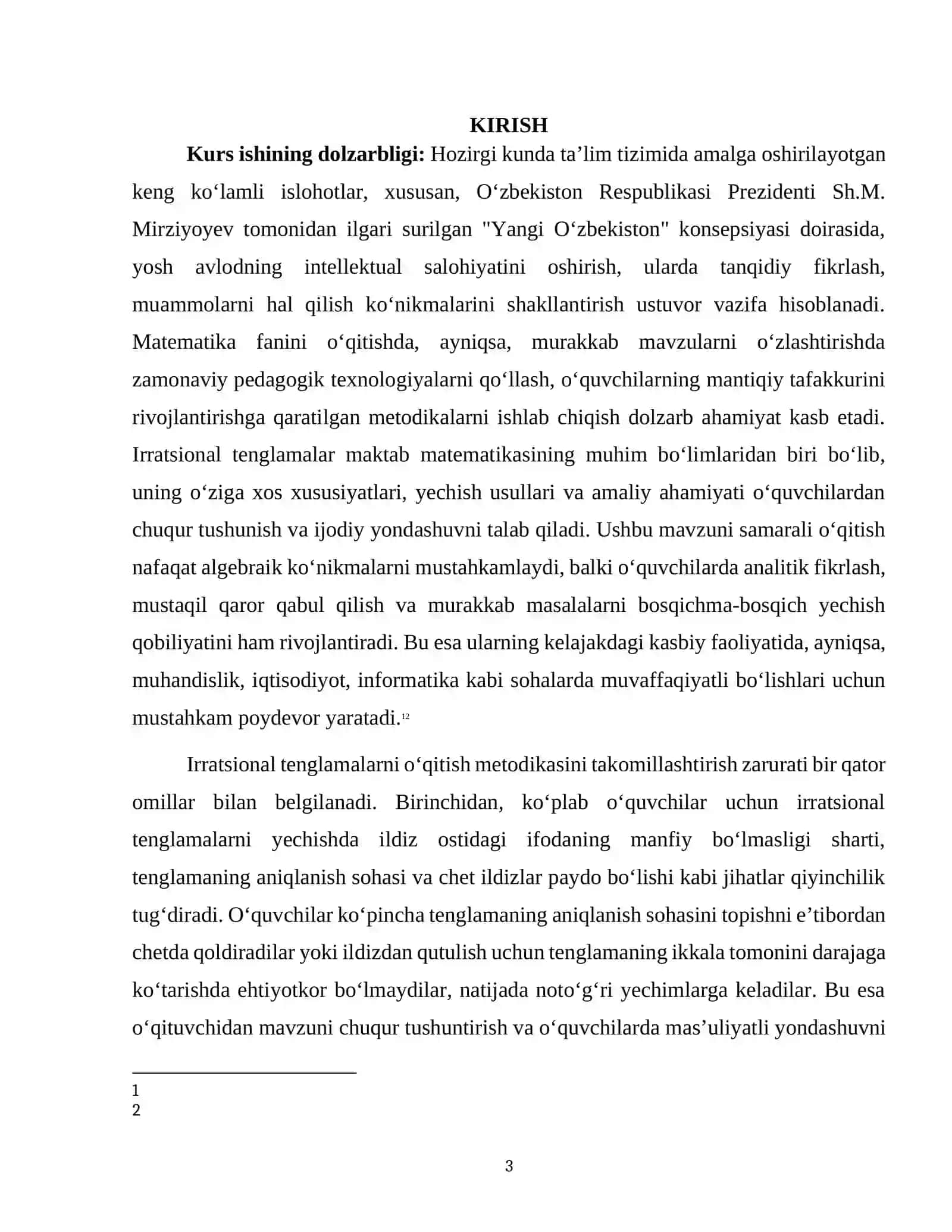 “Irratsional tenglamalarni” o’qitish metodikasi 3