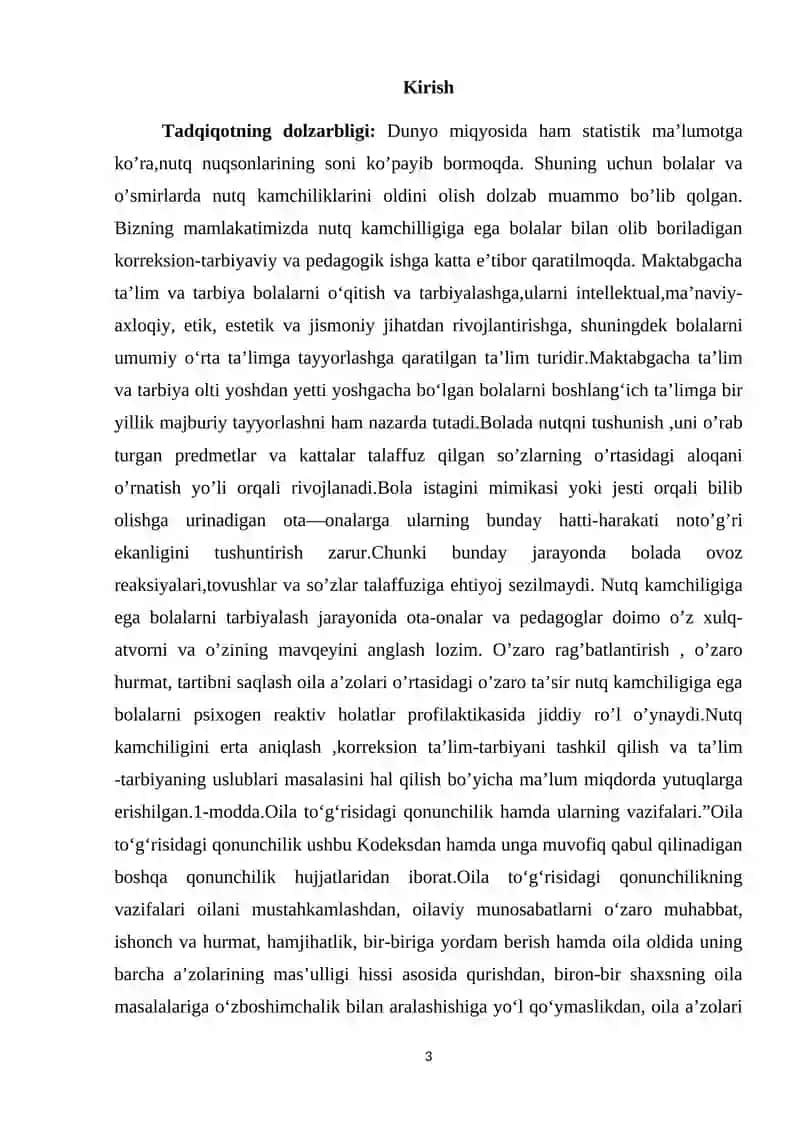 Nutq nuqsoniga ega bolalar oilasida tarbiya jarayonining muammolari 3