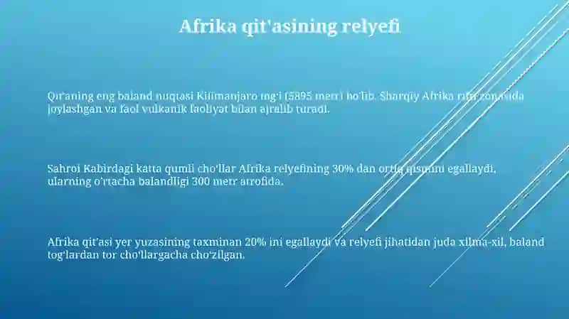 Afrika materigi geografik joylashivi va chegaralari 3