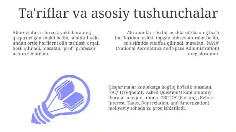 Hujjatlarda qisqartmalar va abbreviaturalardan foydalanish 3