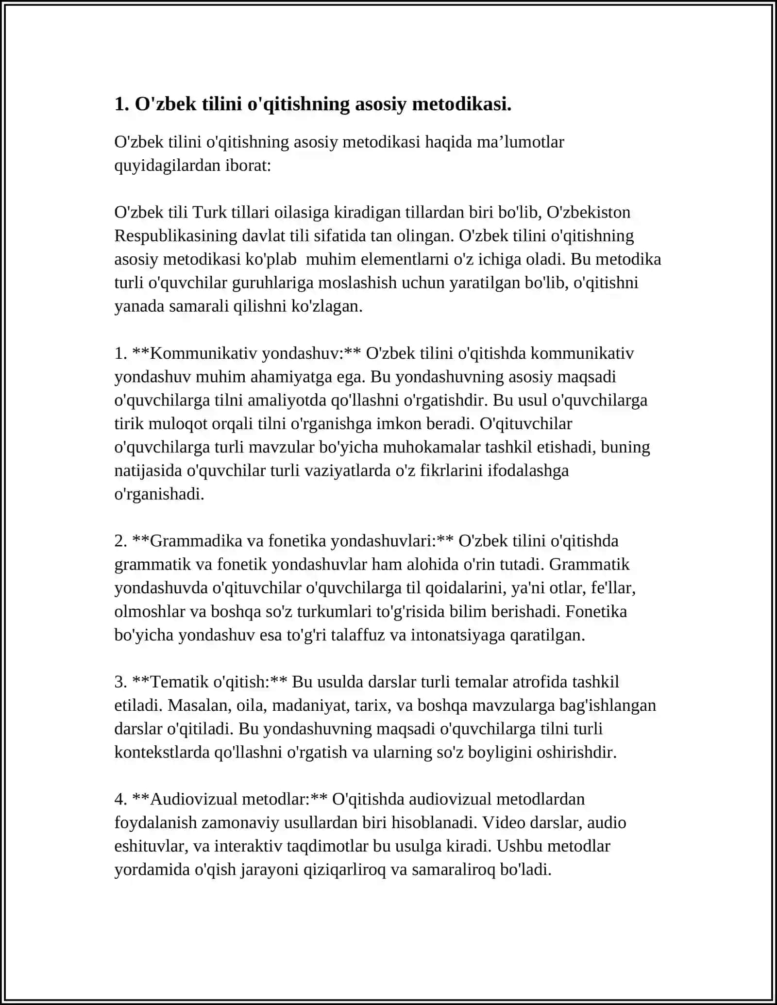 O'ZBEK TILINI O'QITISH METODIKASI 3