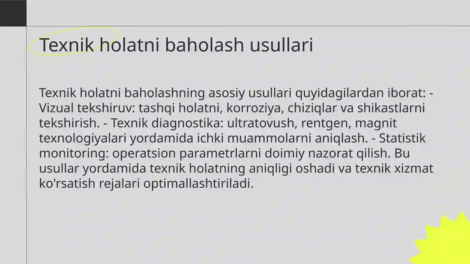 Korxona moliyaviy barqarorligini tahlilida asosiy vositalar texnik holati va samaradorligini tahlili 3