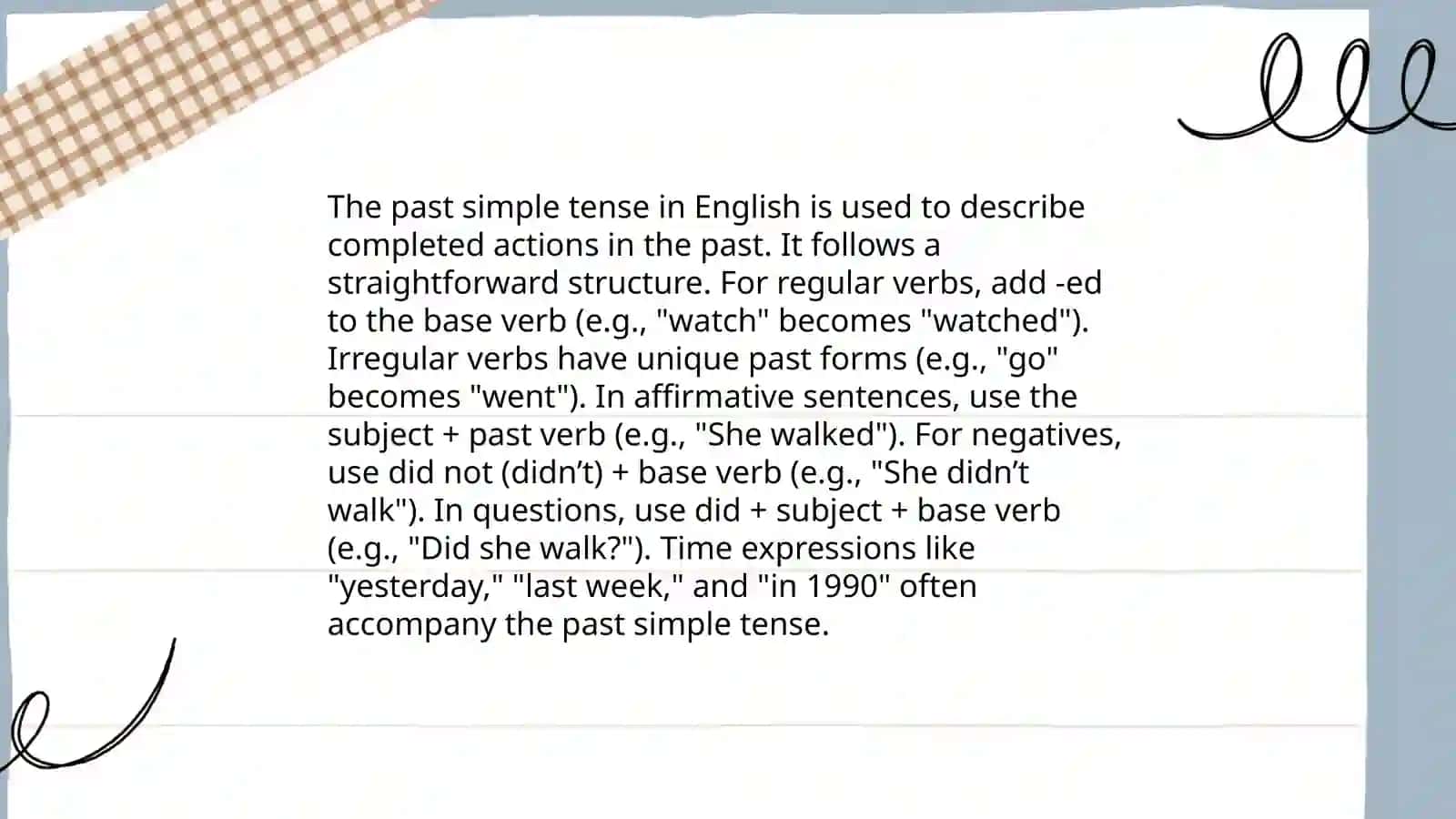 PAST SIMPLE PRESENT SIMPLE 3