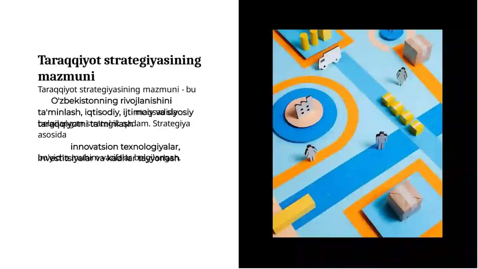 O'zbek tilida 'Taraqqiyot strategiyasining mazmun mohiyati. Maqsad va vazifalari' bo'yicha prezentatsiya 3