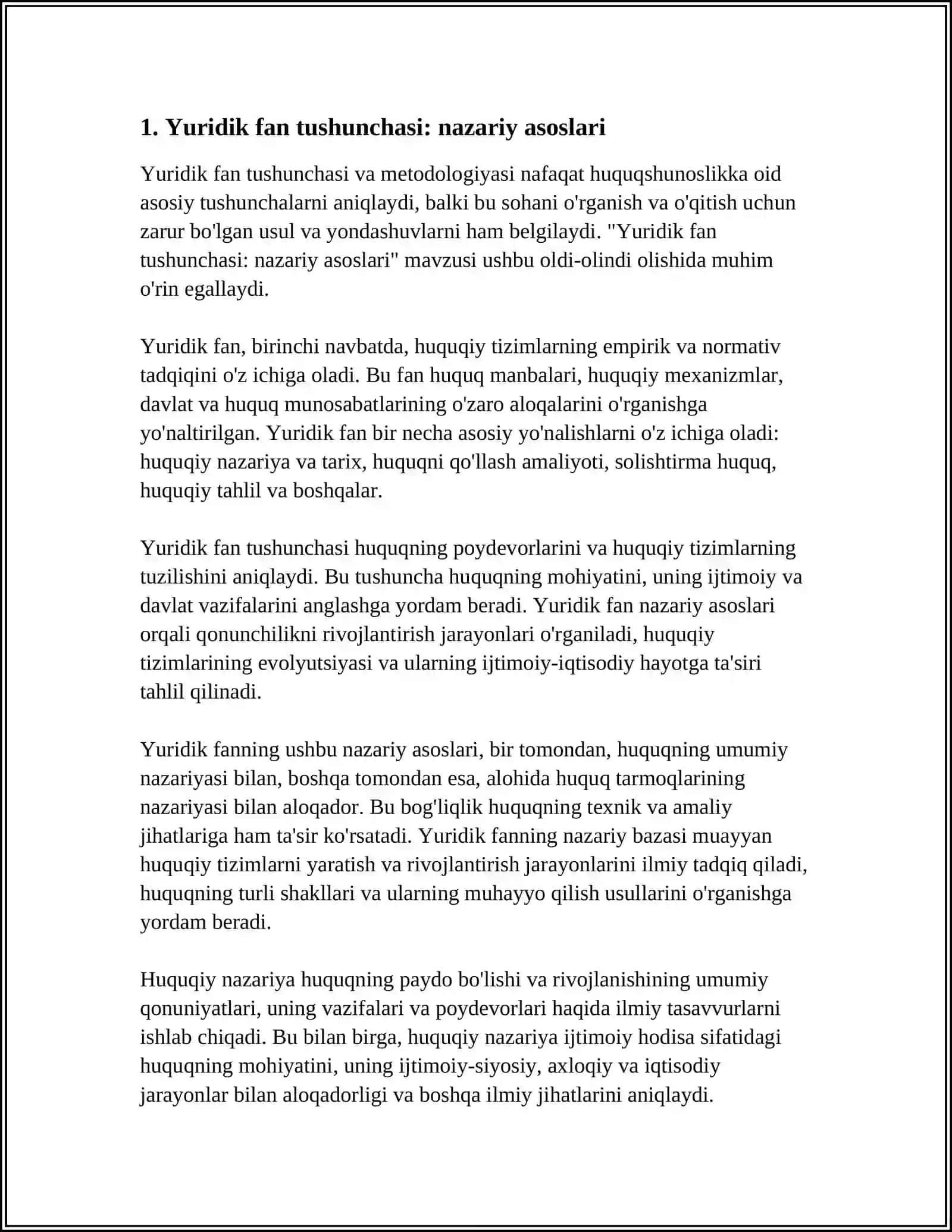 YURIDIK FAN TUSHUNCHASI VA METODOLOGIYASI 3
