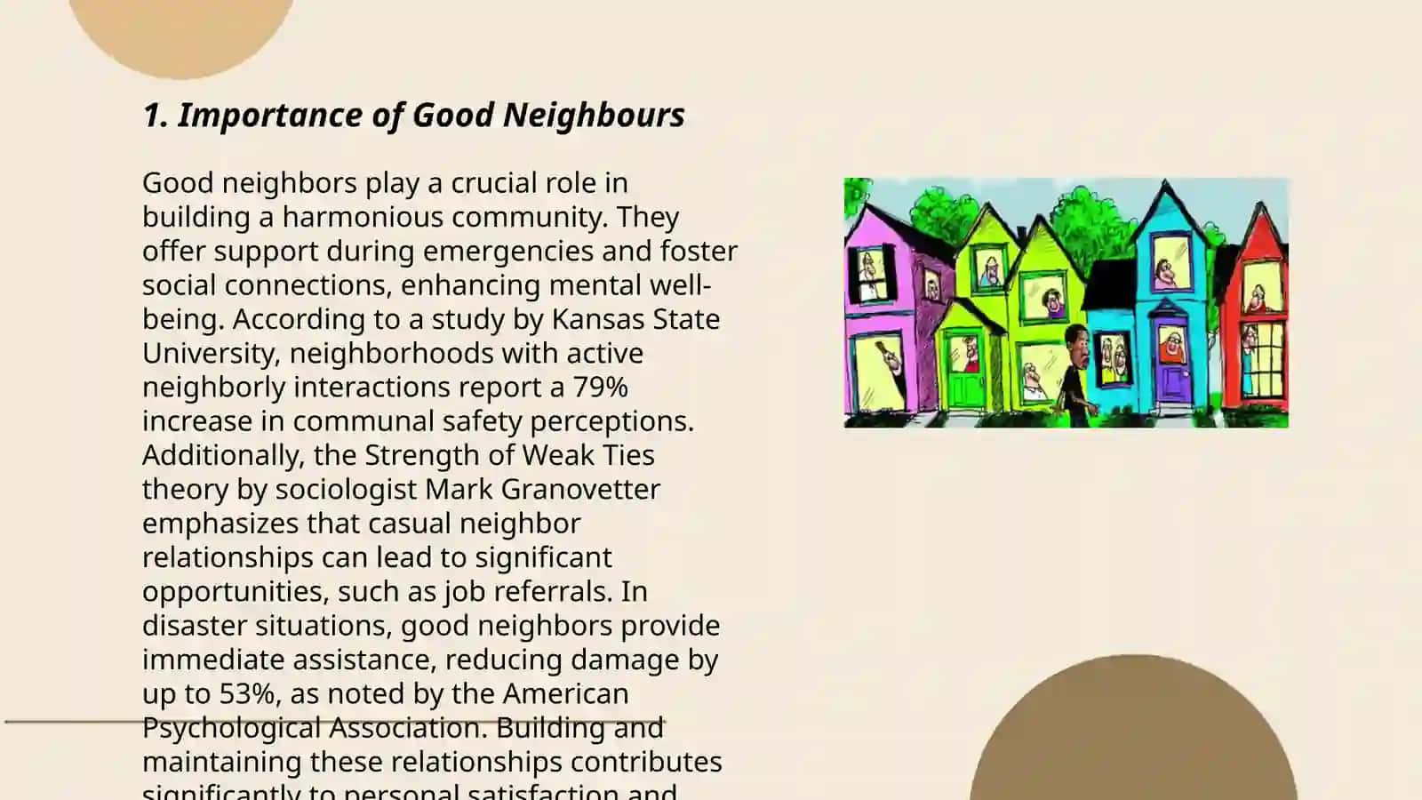 Neighbours and neighbourhood 3