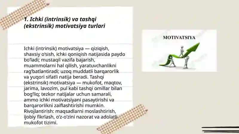 Motivatsiya turlari va rivojlantirish bosqichlari 3