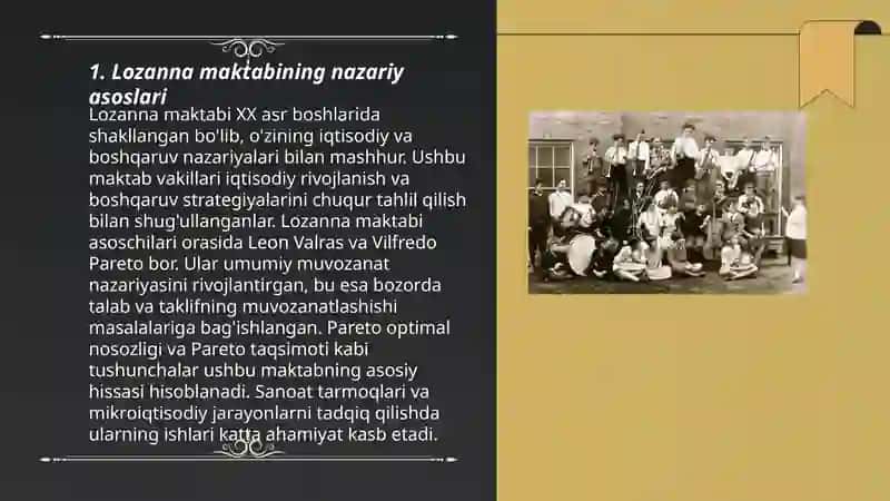 Lozanna maktabining xususiyatlari 3