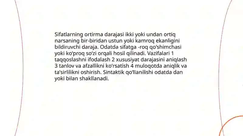 Sifatlarning ortirma darajasi 3