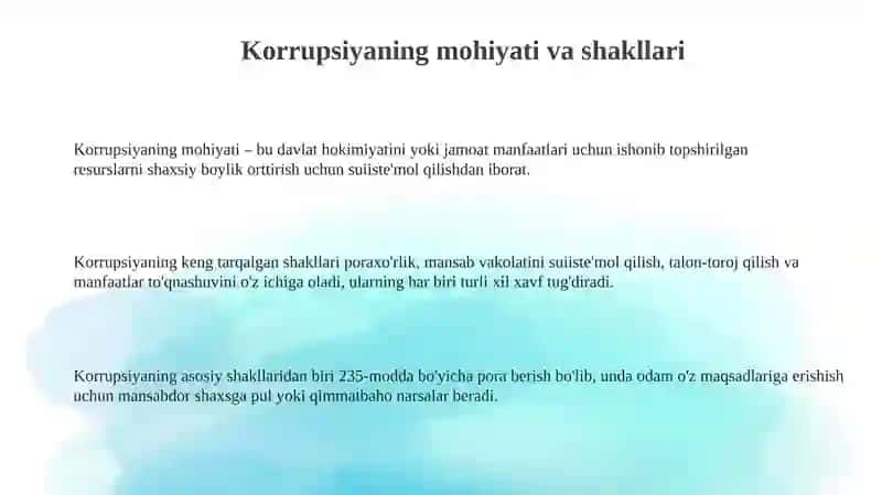 Karupsiyaning mohiyati va uning oqibatlari 3