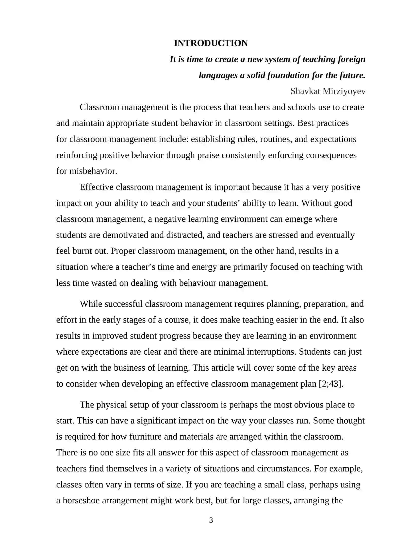 English Classroom Management Course Work 3