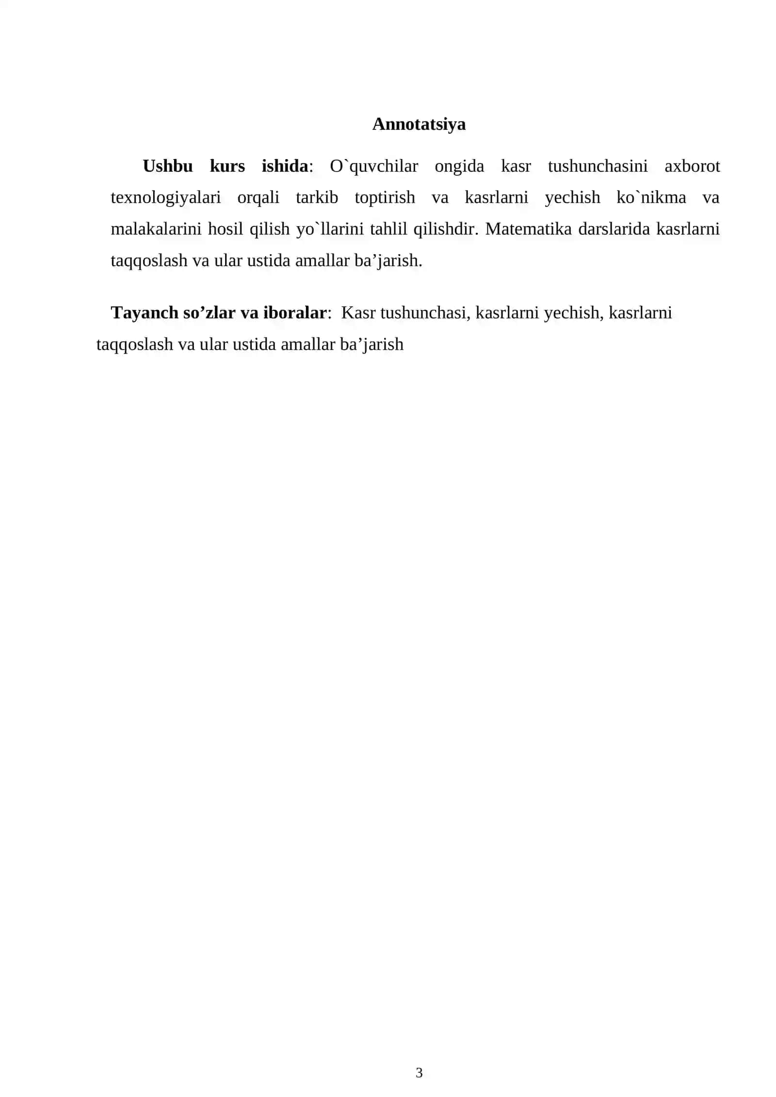 Boshlang’ich sinf o’quvchilariga kasirlarni o’rgatishda inavatsiyon texnologiyalardan foydalanish 3