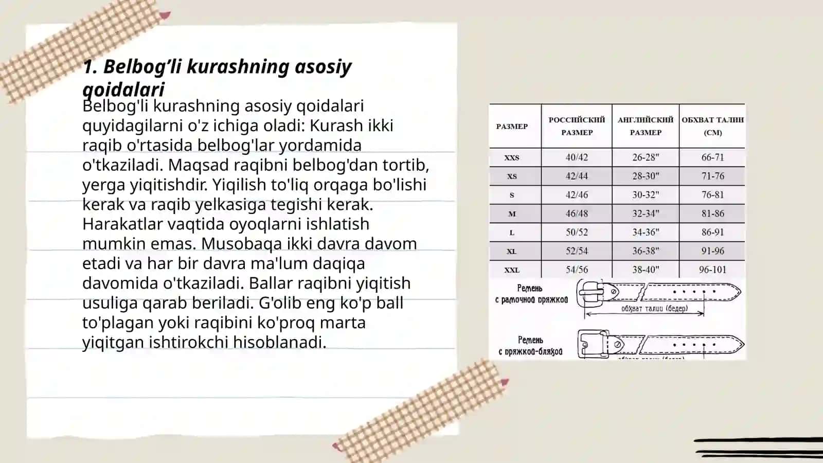 Belbog’li kurashning qoidalari va atamaları 3