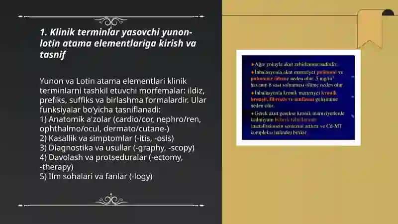 Klinik terminlar yasovchi atama elementlar 3