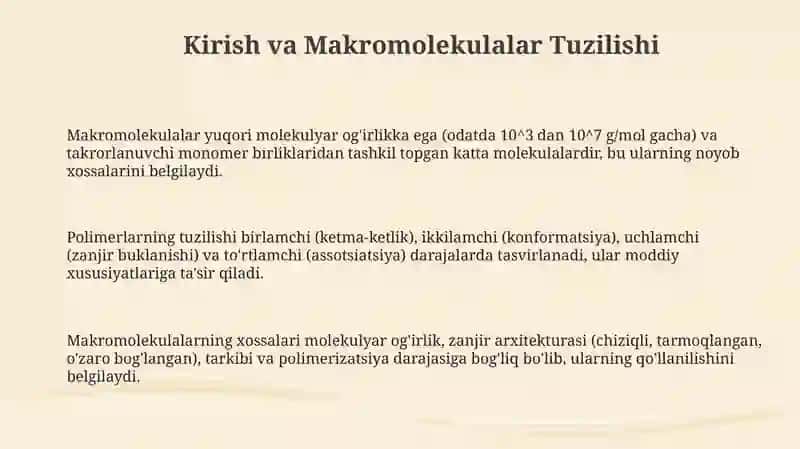 Makromolekulalar Kinetikasi 3