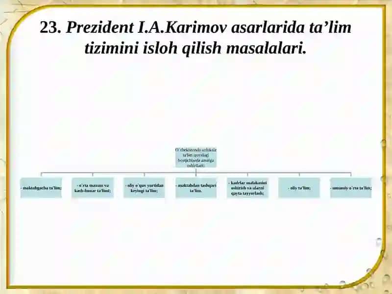 Prezident I.A.Karimov asarlarida ta’lim tizimini isloh qilish masalalari 3