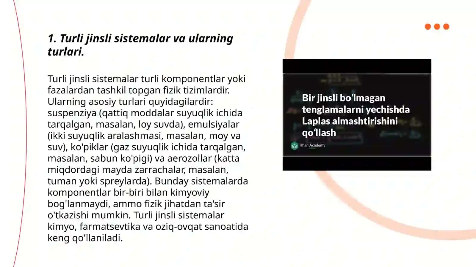 Turli jinsli sistemalarni ajratish 3