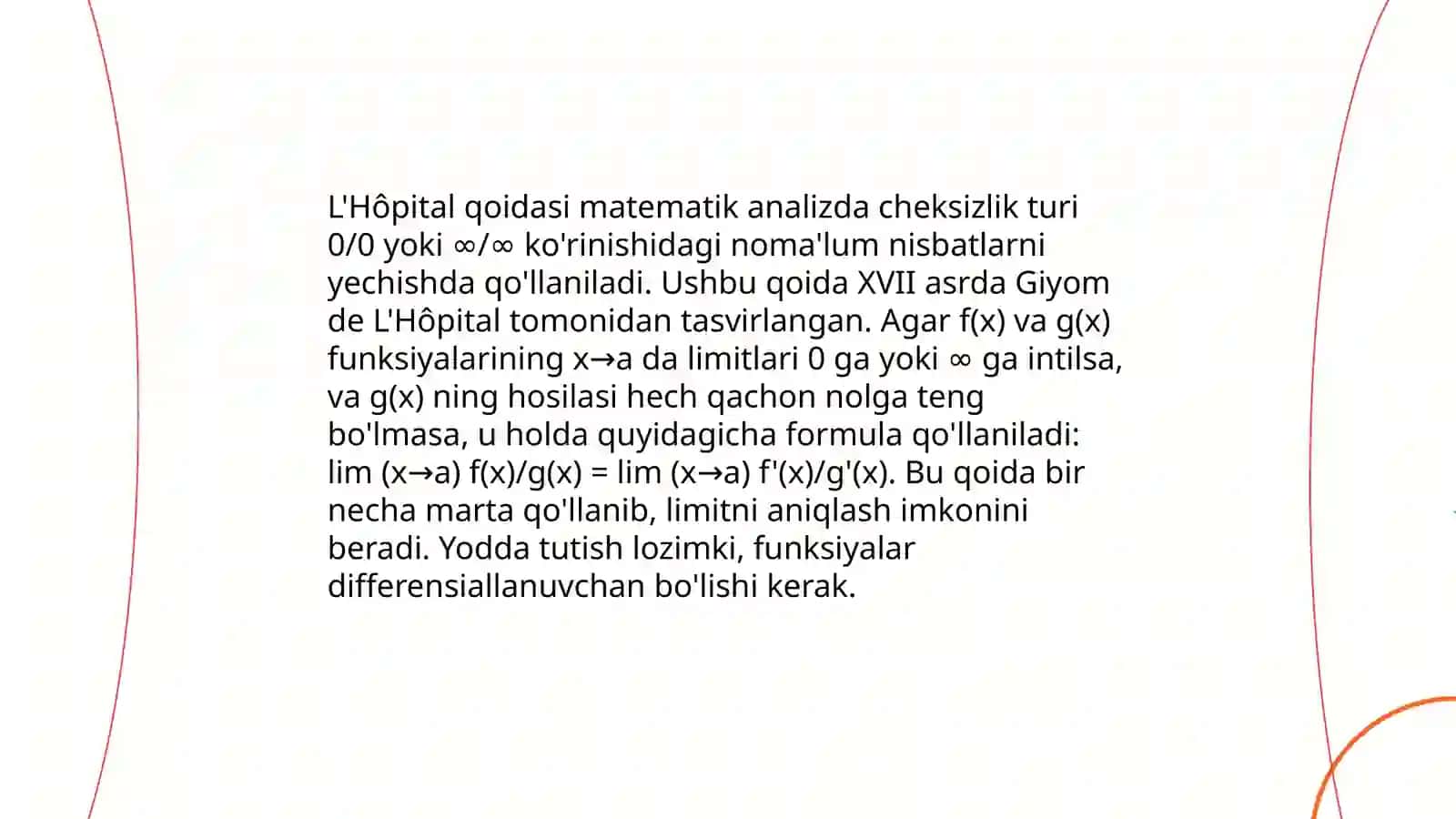 Lopitalning 2-qoidasi 3