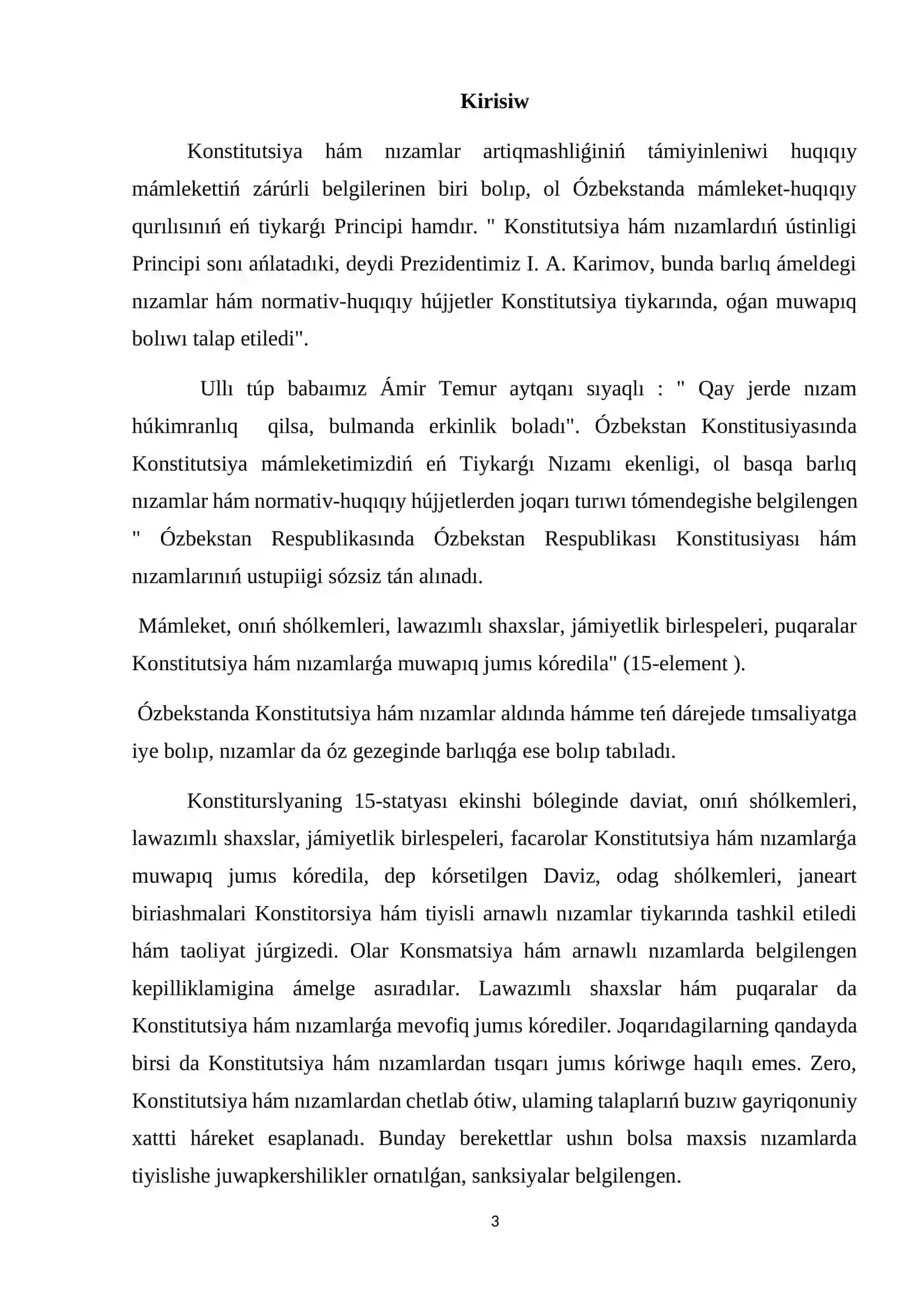 Ózbekstan Respublikasinda Konstitutsiya hám nızam ústinligi 3
