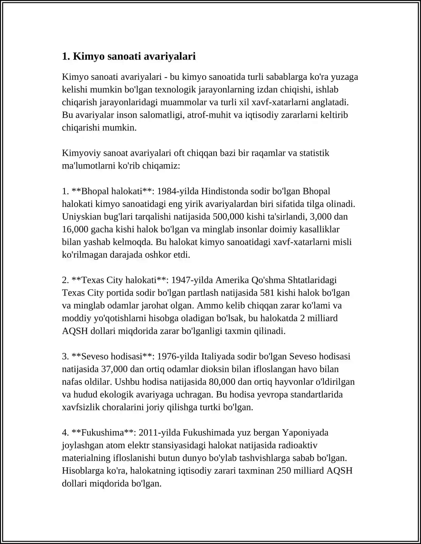 O‘ZBEKISTONDA BO‘LISHI MUMKIN BO‘LGAN TEXNOGEN XAVFLAR 3