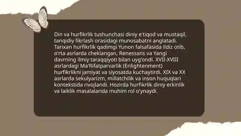 Din va hurfikrlik 3