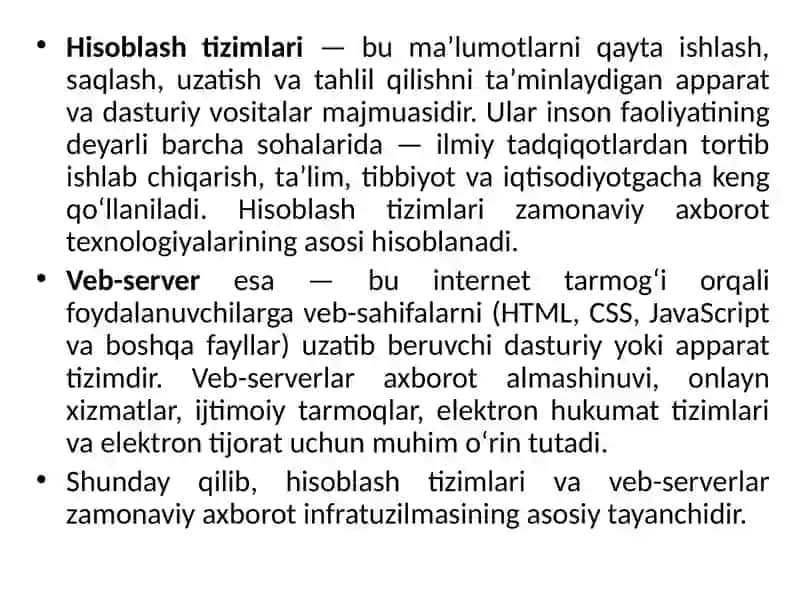 Hisoblash tizimlari veb serverlari 3