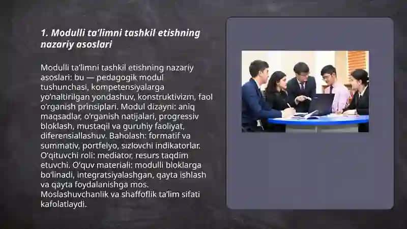 Modulli taʼlimni tashkil etish 3