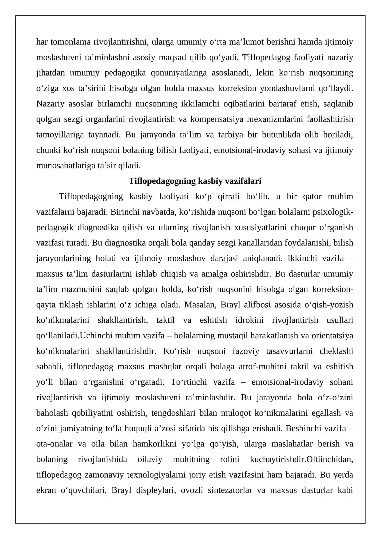 Tiflopedagog - o‘qituvchi darslarini kuzatish va tahlil qilish 3
