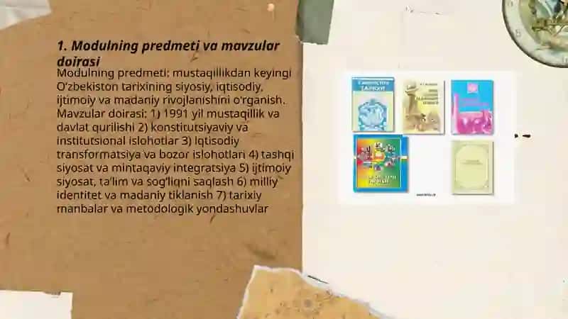 "Õzbekistonning eng yangi tarixi" modulining predmeti vazifalari nazariy-metodologik tamoyillari 3