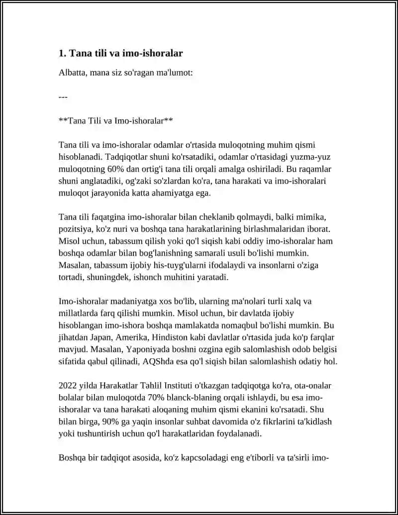 MULOQOTNI BOYITUVCHI OMILLAR.NOVERBAL MULOQOT 3