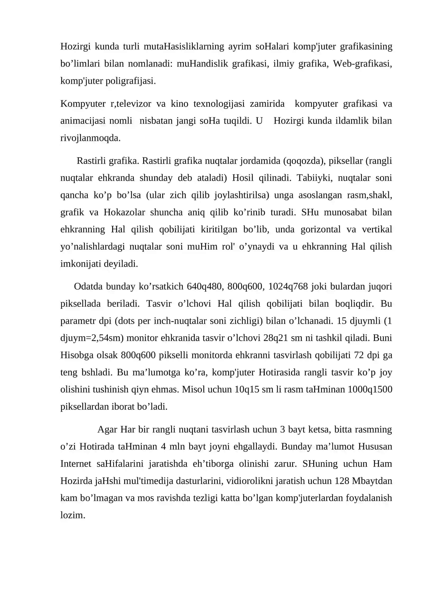 Kompyuter grafikasi 3