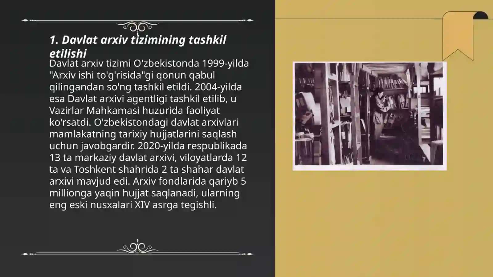 Davlat arxiv tizimining tashkil etilishi 3