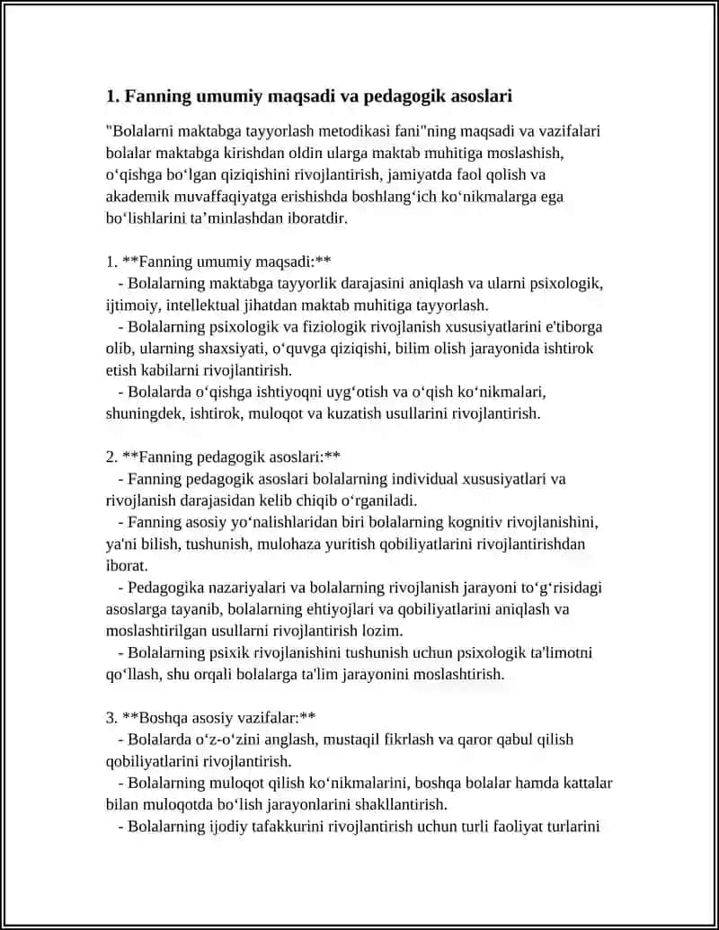 BOLALARNI MAKTABGA TAYYORLASH METODIKASI FANINING MAQSADI VA VAZIFALARI 3