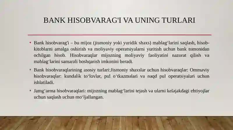Mijozlarga bank hisobvaraqlarini ochish va yuritish tartibi 3