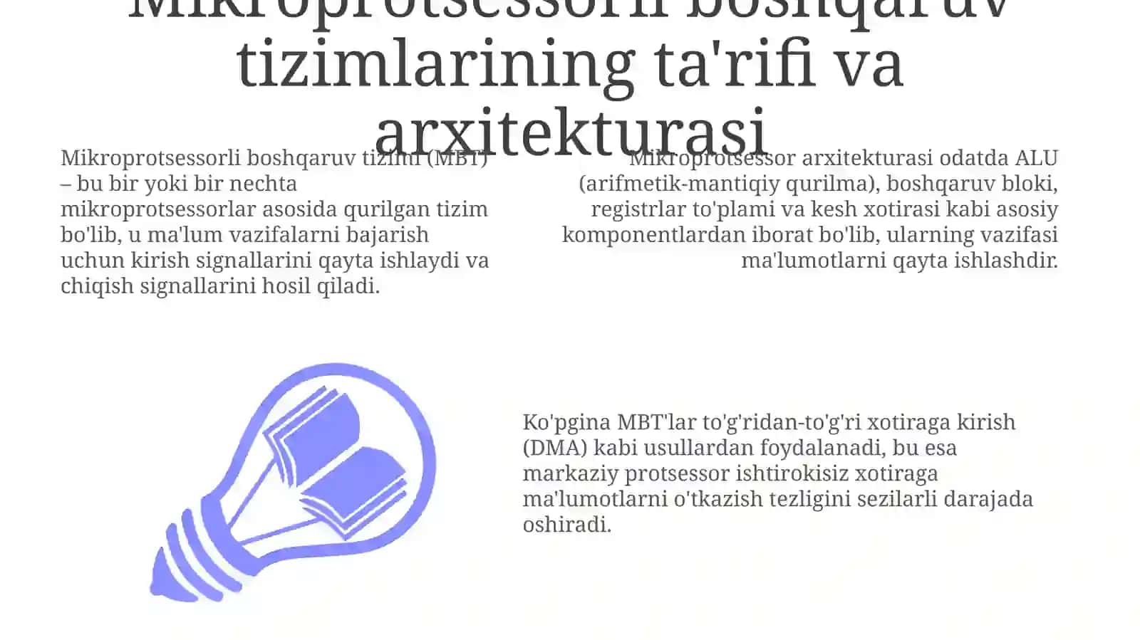 Mikroprotsessorli boshqaruv tizimlarining asoslari 3