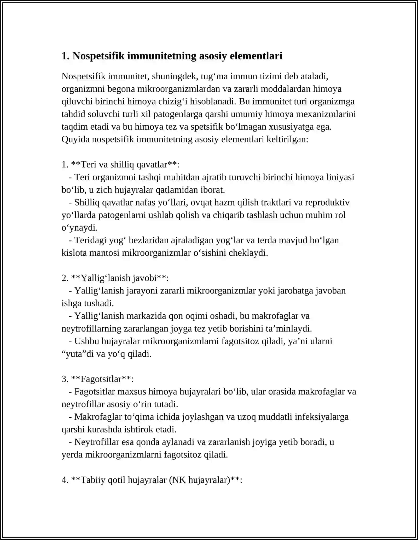 ORGANIZMNING NOSPETSIFIKI HIMOYA OMILI.NOSPETSIFIK HIMOYA OMILLARING HUJAYRAVIY OMILLARI - FAGOSITOZ 3