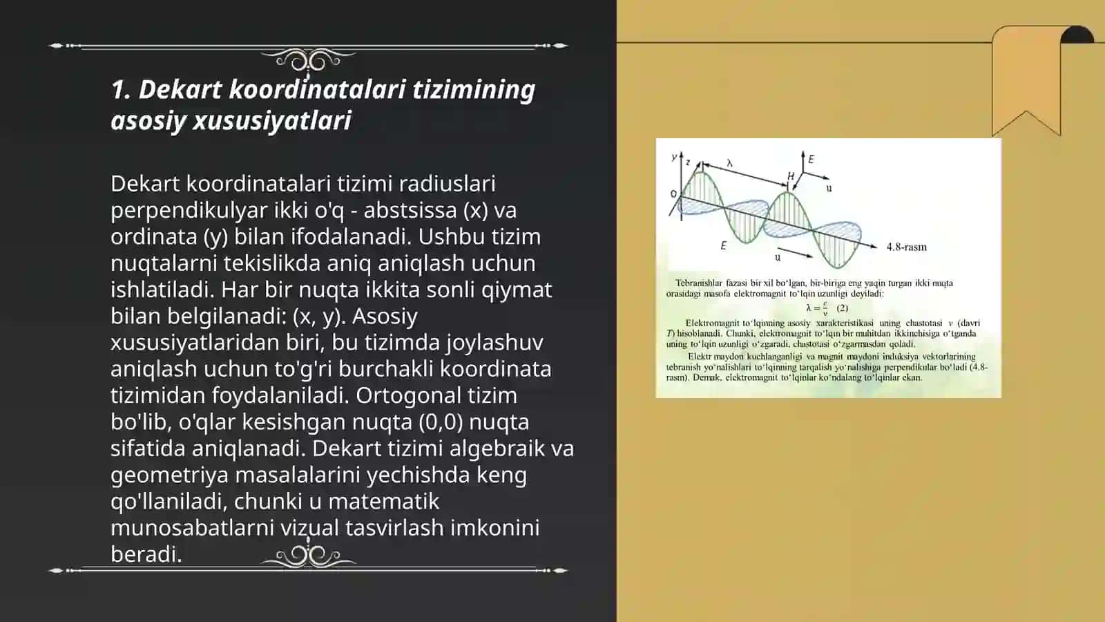 Dekart va qutb koordinatalari orasidagi bog'lanish 3
