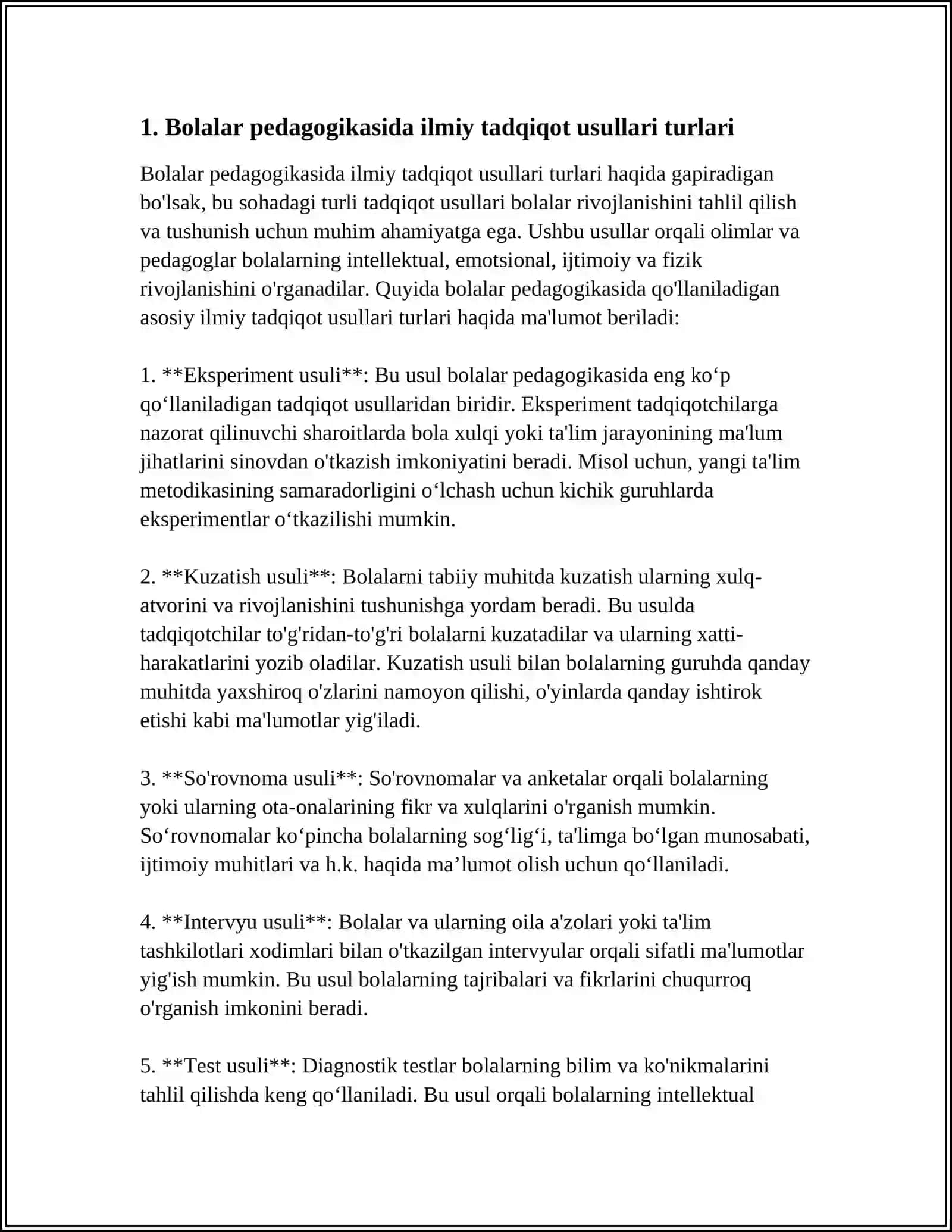BOLALAR PEDAGOGIKASI FANINING ILMIY TADQIQOT METODLARI 3