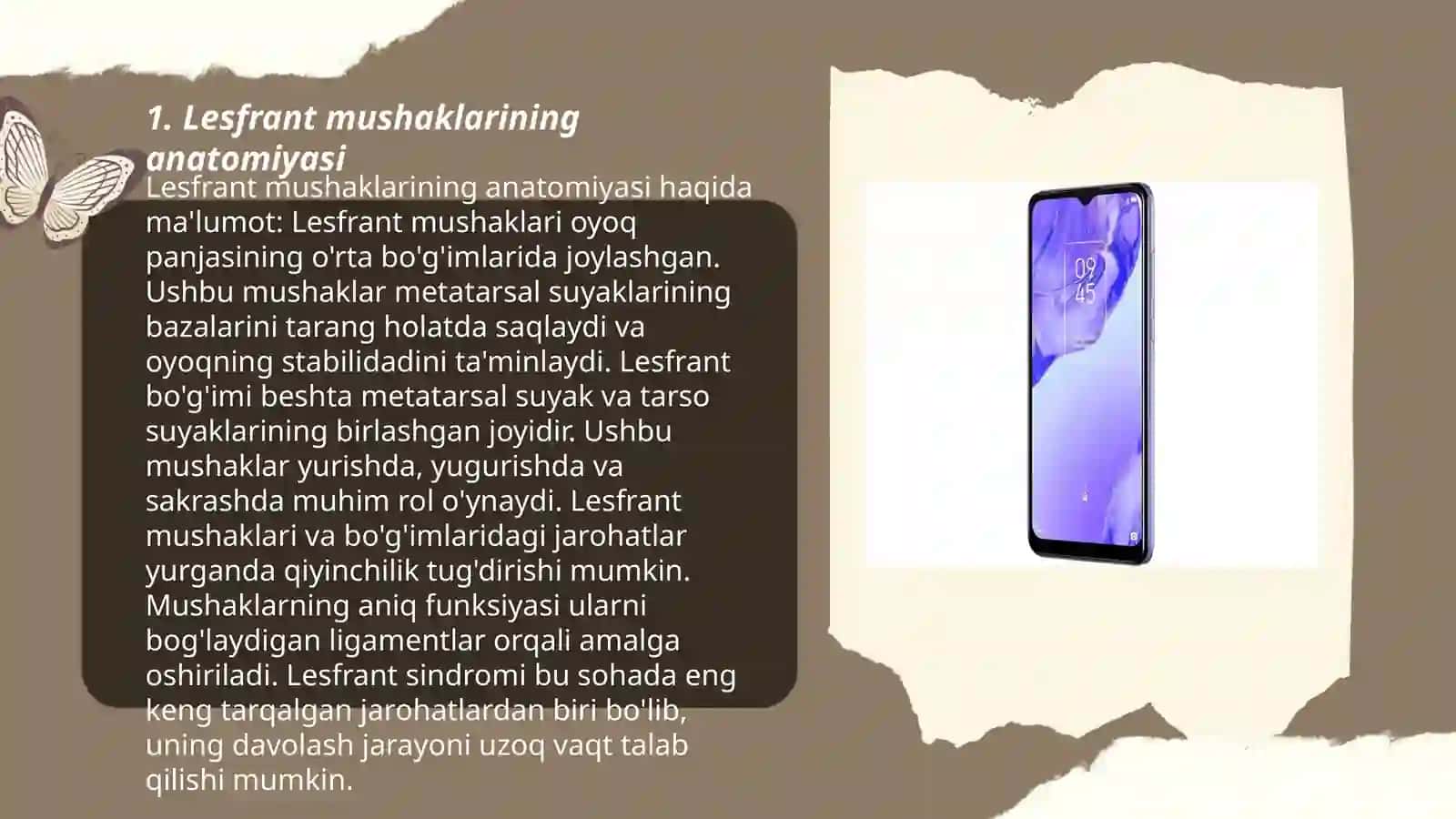 Lesfrant mushaklar tögrisida ta'minot 3