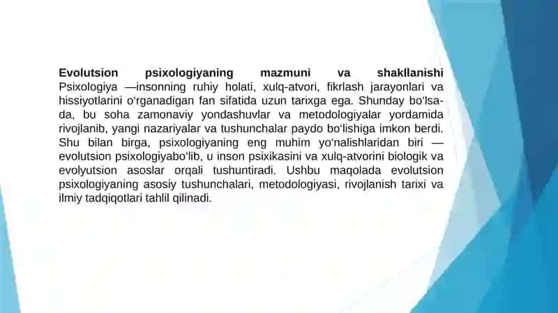 Evolutsion psixologiyaga kirish 3