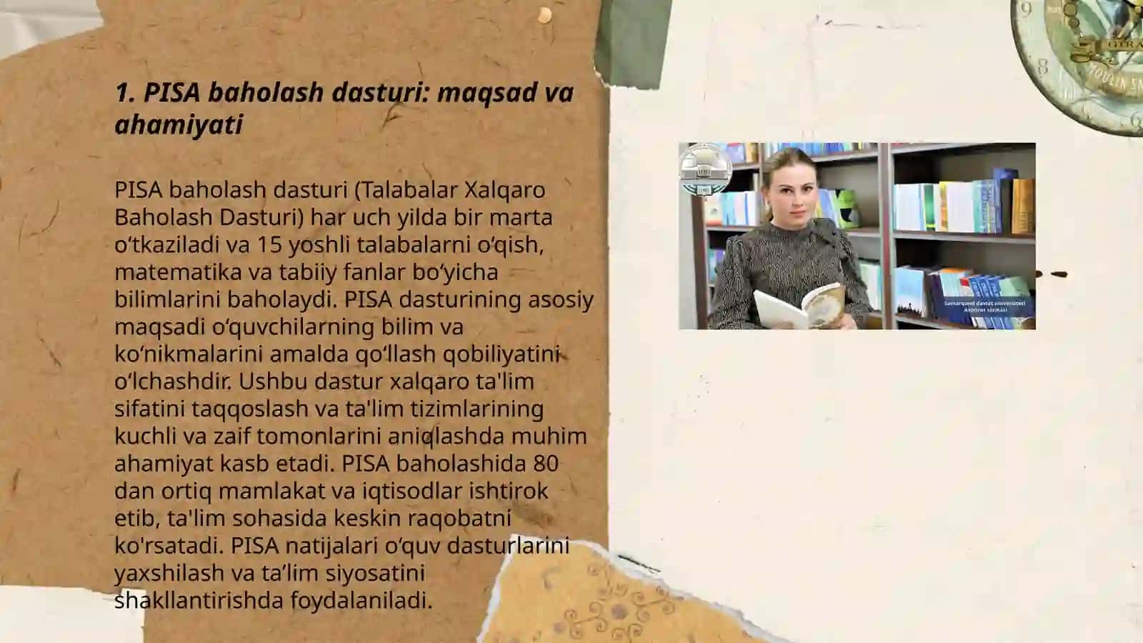 Xalqaro baholash dasturlari: PISA, PIRLS, TIMSS, ICILS, TALIS 3