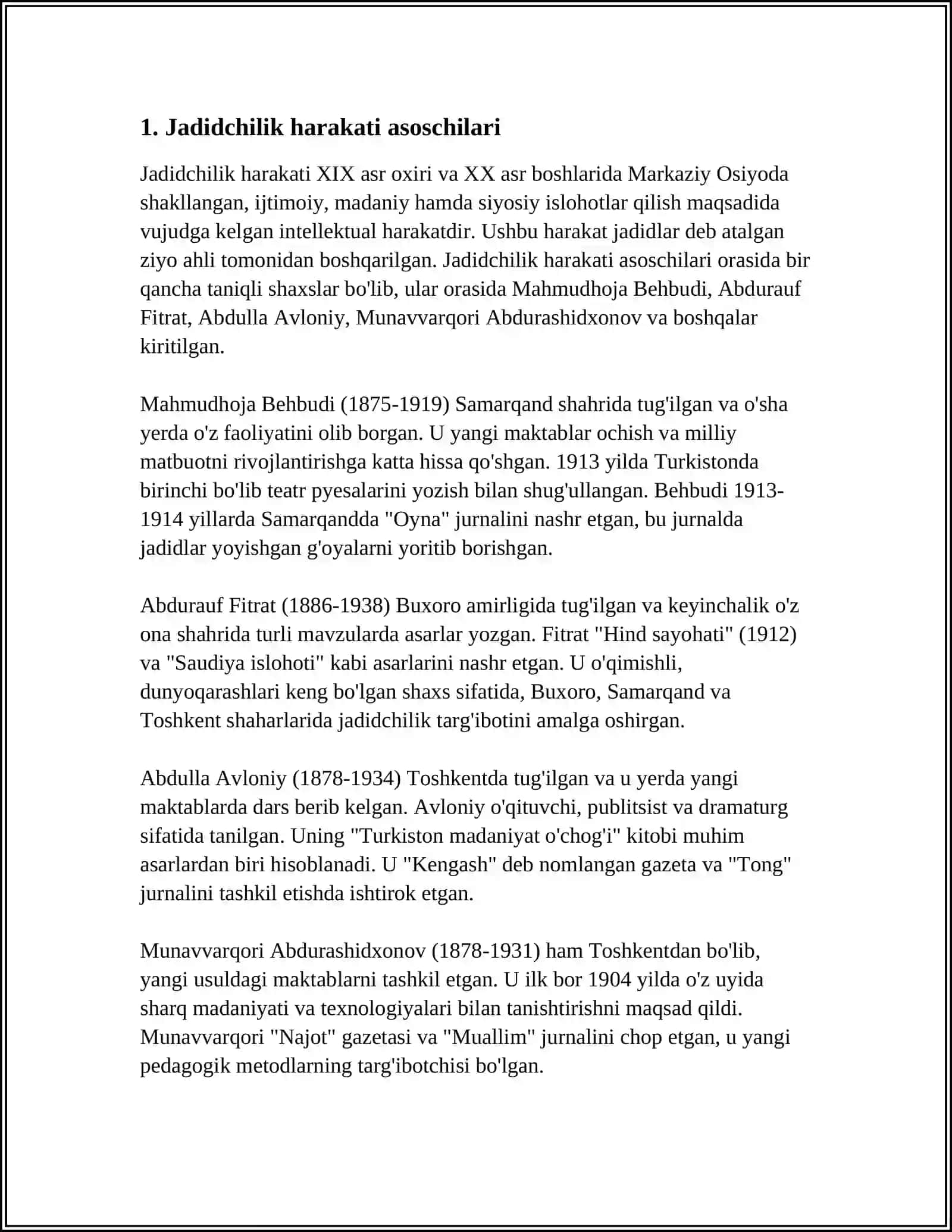 TURKISTONDA JADIDCHILIK XARAKATINING VUJUDGA KELISHI 3