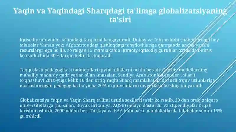 Globalizatsiya va komporativistik pedagogika Yaqin va O'rta Sharq mamlakatlari misolida 3