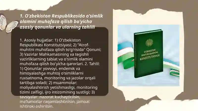 O'simlik olamini muhofaza qilish bo'yicha qonunlar va normativ hujjatlar 3